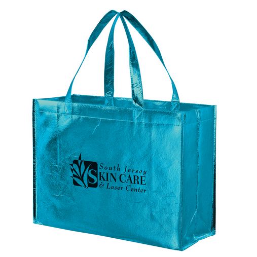  Metallic Gloss Designer Tote Bag w/ Smooth Finish (16"x6"x12") - Screen Print 